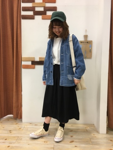 デニムの羽織を使った岩崎おすすめ春コーデ バーニッシュカンパニーブログ