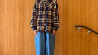 北広島店限定BIGチェックシャツ×デニムコクーン