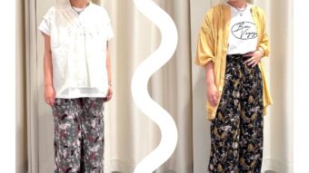 refined worksのサラサラパンツの色別コーデ💚💛
