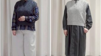 色違いの🦺ニットベストで楽しむ着まわし