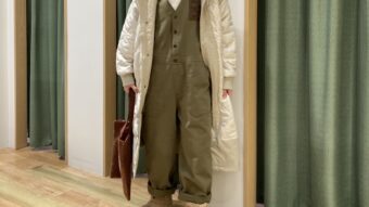 カーキ系カラーでライトな冬コーデ