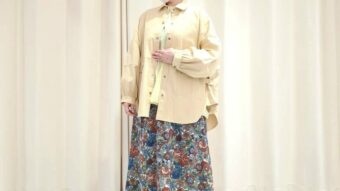 やわらか🟡イエローが映える、花柄スカートコーデ