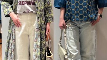 大人カジュアルで楽しむ爽やか柄スタイリング☘