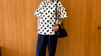 [COLORK]ドットBIG袖シャツ×丸みパンツのsummerコーデ♪
