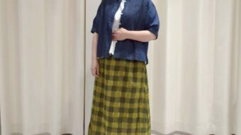 ネイビー×チェックのやわらか夏コーデ♪