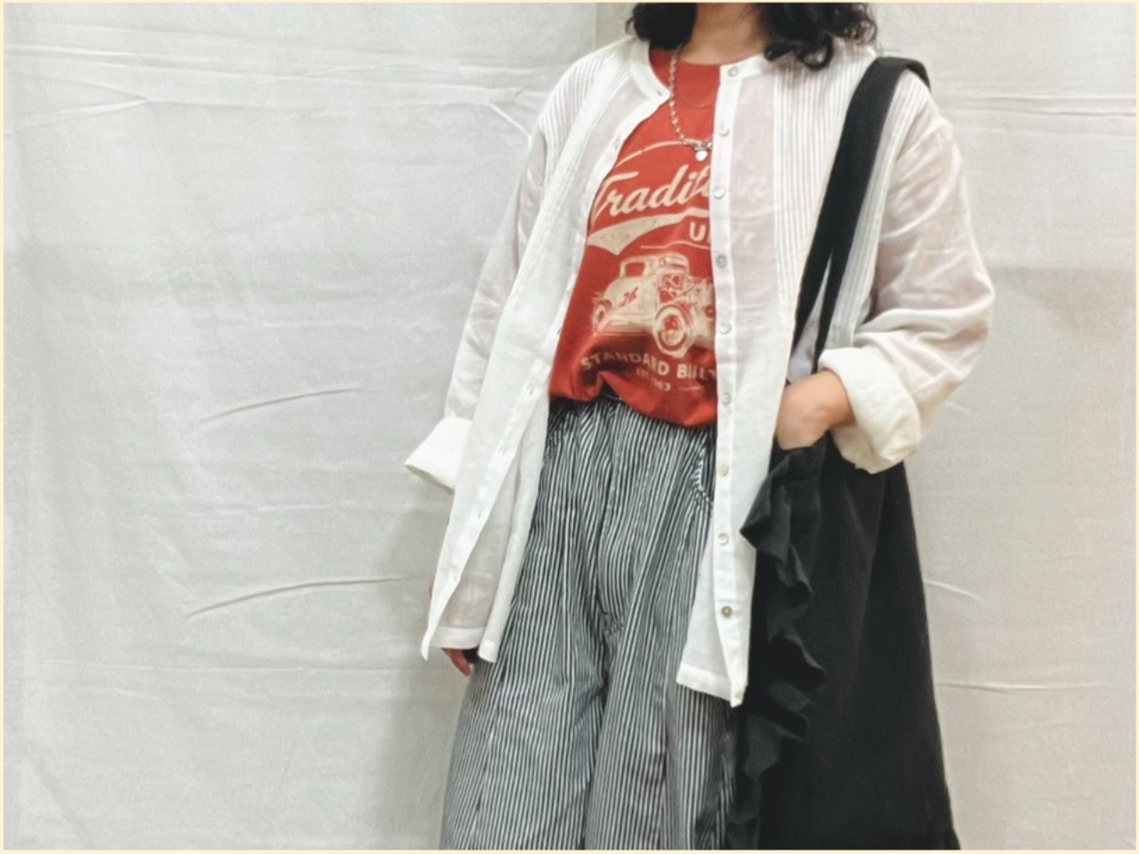 ⭐シアーシャツを使ったカジュアルコーデ⭐