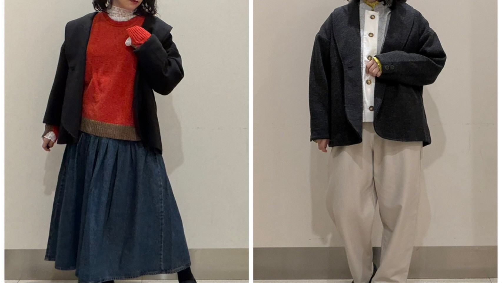 サラッと羽織って暖かい🍂ジャケット着回しコーデ2選！